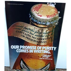 1986 Miller High Life Beer Vintage Advertising Print Ad Promise of Purity